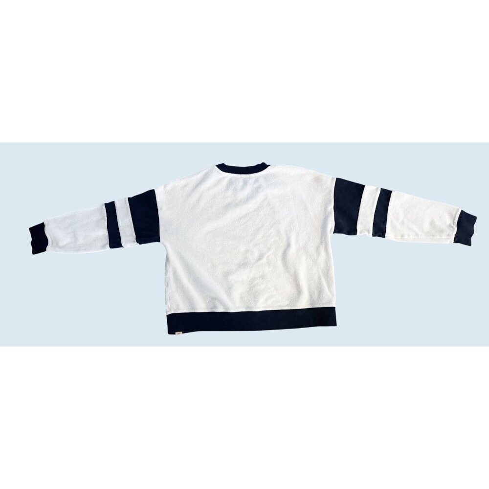 Faherty White and Navy Crewneck Sweatshirt - Picture 6 of 8